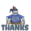 Snowman SAYING "Thanks"