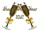 HAPPY NEW YEAR.L ANIMATED CHAMPAGNE & BUBBLES 2017