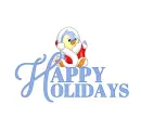 HAPPY HOLIDAYS.. GLITTERED  CHRISTMAS BIRD