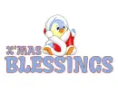 Glittered Christmas Bird saying.. X'mas Blessings