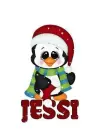 SNOWING ON JESSIE'S CHRISTMAS PENGUIN