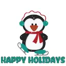 HAPPY HOLIDAYS PENGUIN IN THE SNOW