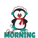 GOOD MORNING SKATING PENGUIN