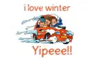 Snowing on a driver... "i love winter"... YIPEE!