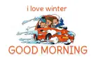 Snowing on a winter driver.. "i love winter.. GOOD MORNING"