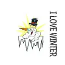Snowing on a Snowman Saying... I LOVE WINTER