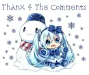SNOWING ON AN ANIME GIRL & SNOWMAN SAYING "THANX 4 THE COMMENTS"