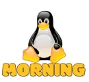 Animated Penguin saying "MORNING"
