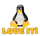 Animated Penguin saying "LOVE IT"