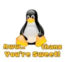 Animated Penguin Saying "Aww.. thanx.. You're Sweet!"