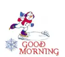 Good Morning ANIMATED ICE SKATING SNOWMAN