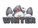 Snowing on a Snowman Saying WINTER
