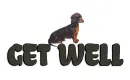 ANIMATED WEINER DOG SAYING "GET WELL" 