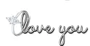 Love you (glittered solitare)