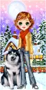 girl with dog