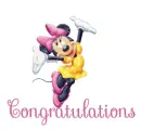 MINNIE MOUSE SAYS "CONGRATULATIONS"