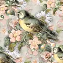 Bird And Flowers Vintage Seamless Background