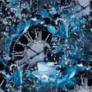 Seamless Black & Aqua Background