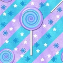 Turquoise and lavender background with lollipop
