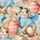 Seamless Easter Background - Kissing Bunnies 