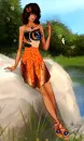 Woman sitting on the rock