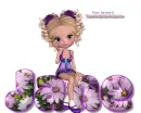 Blonde girl/flowered text - Jane
