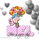 Mel - Girl - Flowers - Balloons - Bear