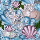 Seamless Beach Seashells Background