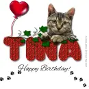 Tina - Cat - Balloon - Prints - Birthday
