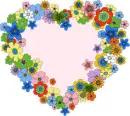 Rainbow Flower Heart