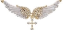 Gold White Angel Wings