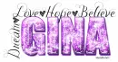 Word art-Dream, love hope, believe-Gina