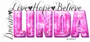 Word art-Dream, love hope, believe, pink-Linda