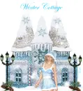 Winter Cottage with snow