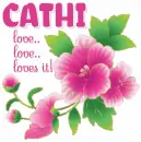 CATHI love love loves it (pink glittered flowere) 