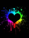 Black Heart With Neon Paint Splitter 