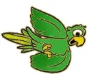 green bird