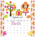 Sept. Calendar- Beth