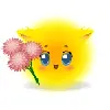 Fluffy giving flowers