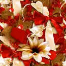 Seamless Autumn Background Red & Cream 
