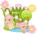 teddies in the pond