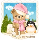 Winter Teddy & Penquin