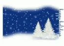 happy holidays (white tree with snow)