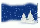 Seasons Greetings (white Christmas tree in the snow)