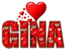 RED LOVE LETTER HEART GINA TEXT