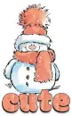 Cute (adorable lil Snowman in the snow)