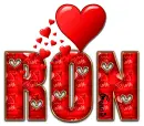 RED LOVE LETTER HEART RON TEXT