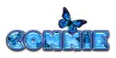 BLUE BUTTERFLY CONNIE TEXT