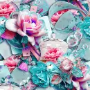 Elegant pink and aqua 