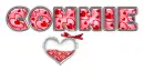VALENTINE HEART CONNIE SILVER TEXT